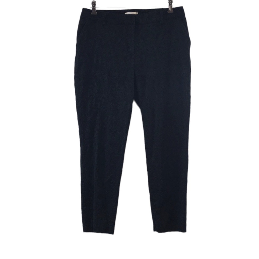 Chico's Black Jacquard Skinny Leg Cotton‎ Pants Womens 2.5 Large 14